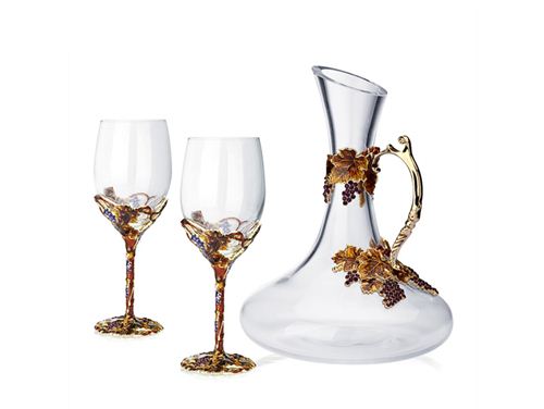 金色收获醒酒器三件套