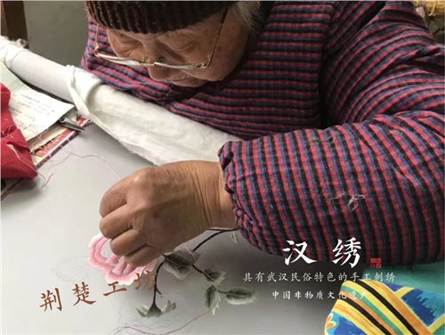 汉绣大卷轴画