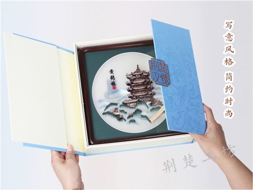 汉绣黄鹤楼屏风