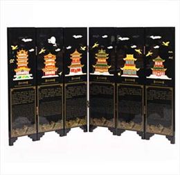 六代黄鹤楼 漆器屏风