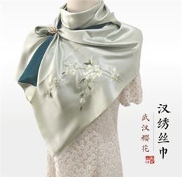 汉绣丝巾 武汉樱花