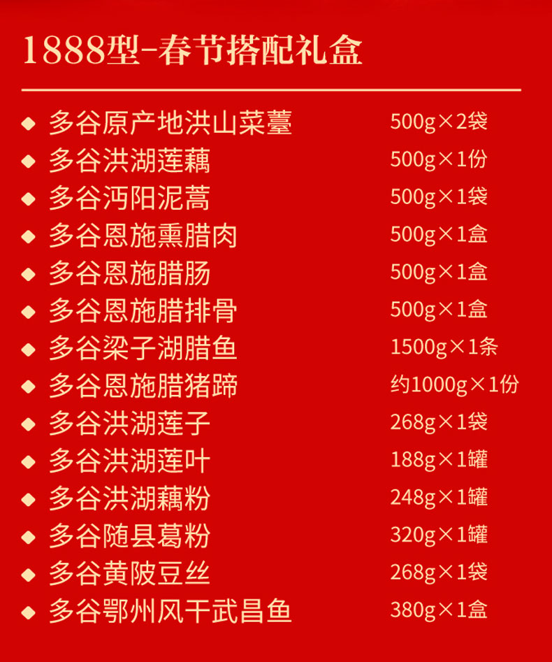 湖北特产礼盒内装