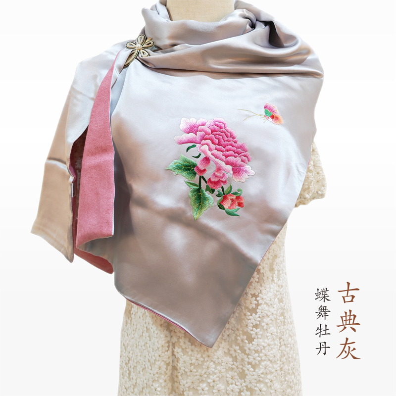 蝶舞牡丹 古典灰