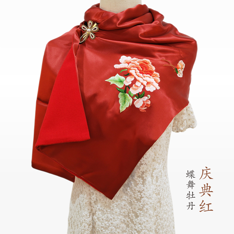 蝶舞牡丹 庆典红